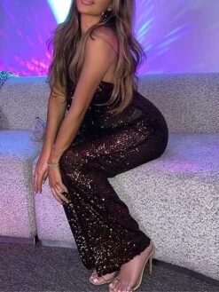 Jumpsuits For Special Occasions Christmas Maillard High Waist Sequin Solid Color Deep V Streetwear Party Prom Regular Fit Sleeveless Silver Black Wine S M Summer 23 Jumpsuits For Special Occasions Christmas Maillard High Waist Sequin Solid Color Deep V Streetwear Party Prom Regular Fit Sleeveless Silver Black Wine S M Summer -Cheap Women Clothing Store oeahmi1682321786358