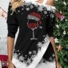 Women's Shirt Blouse Christmas Shirt Black Graphic Snowflake Cut Out Asymmetric Print Long Sleeve Party Christmas Casual Festival / Holiday Round Neck Regular Fit Spring &Fall 2 Women's Shirt Blouse Christmas Shirt Black Graphic Snowflake Cut Out Asymmetric Print Long Sleeve Party Christmas Casual Festival / Holiday Round Neck Regular Fit Spring &Fall -Cheap Women Clothing Store olxosx1695639222472