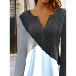 Women's Shirt Christmas Shirt Black Wine Red Color Block Snowflake Button Print Long Sleeve Christmas Weekend Streetwear Casual Round Neck Regular Fit Spring Fall 14 Women's Shirt Christmas Shirt Black Wine Red Color Block Snowflake Button Print Long Sleeve Christmas Weekend Streetwear Casual Round Neck Regular Fit Spring Fall -Cheap Women Clothing Store omoclz1664676191674