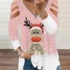 Women's Funny Tee Shirt Christmas Shirt Black Pink Red Elf Print Long Sleeve Christmas Christmas V Neck Loose Fit Chicago 2 Women's Funny Tee Shirt Christmas Shirt Black Pink Red Elf Print Long Sleeve Christmas Christmas V Neck Loose Fit Chicago -Cheap Women Clothing Store oypifz1666597669790