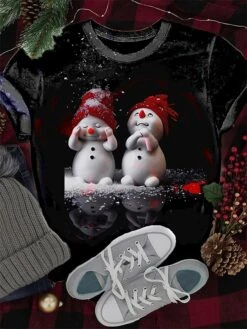 Women's T Shirt Tee Christmas Shirt Black White Yellow Snowman Santa's Helper Print Short Sleeve Christmas Weekend Festival / Holiday Christmas Round Neck Regular Fit Painting Summer 13 Women's T Shirt Tee Christmas Shirt Black White Yellow Snowman Santa's Helper Print Short Sleeve Christmas Weekend Festival / Holiday Christmas Round Neck Regular Fit Painting Summer -Cheap Women Clothing Store ozhyvi1697712755127