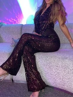 Jumpsuits For Special Occasions Christmas Maillard High Waist Sequin Solid Color Deep V Streetwear Party Prom Regular Fit Sleeveless Silver Black Wine S M Summer 24 Jumpsuits For Special Occasions Christmas Maillard High Waist Sequin Solid Color Deep V Streetwear Party Prom Regular Fit Sleeveless Silver Black Wine S M Summer -Cheap Women Clothing Store pahbql1682321788037