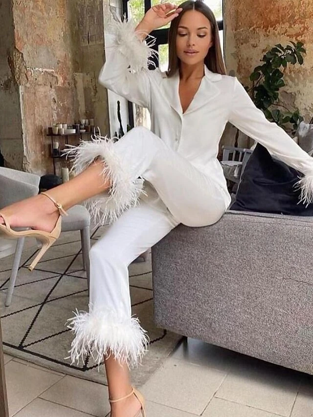 Women's Shirt Pants Sets Christmas Shirt Black White Pink Solid Color Patchwork Long Sleeve Casual Holiday Fashion Christmas Shirt Collar Regular Fit Fall & Winter 3 Women's Shirt Pants Sets Christmas Shirt Black White Pink Solid Color Patchwork Long Sleeve Casual Holiday Fashion Christmas Shirt Collar Regular Fit Fall & Winter