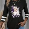 Women's T Shirt Tee Christmas Shirt Black Santa Claus Print Long Sleeve Christmas Weekend Festival / Holiday Round Neck Regular Fit Painting Spring &Fall 1 Women's T Shirt Tee Christmas Shirt Black Santa Claus Print Long Sleeve Christmas Weekend Festival / Holiday Round Neck Regular Fit Painting Spring &Fall -Cheap Women Clothing Store pilpuv1697716639614