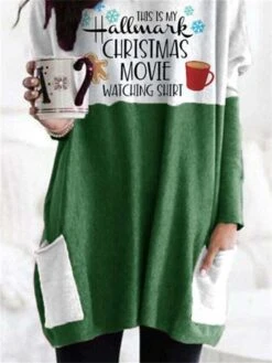 Women's Shirt Christmas Shirt Red Blue Green Cat Santa Claus Snowflake Pocket Print Long Sleeve Christmas Weekend Streetwear Christmas Round Neck Regular Fit Spring Fall 16 Women's Shirt Christmas Shirt Red Blue Green Cat Santa Claus Snowflake Pocket Print Long Sleeve Christmas Weekend Streetwear Christmas Round Neck Regular Fit Spring Fall -Cheap Women Clothing Store qgclvs1665657725032