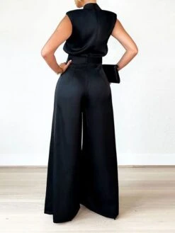 Women's Jumpsuit Pleated High Waist Solid Color Stand Collar Elegant Party Xmas Christmas Regular Fit Sleeveless Black Red Apricot S M L Fall 26 Women's Jumpsuit Pleated High Waist Solid Color Stand Collar Elegant Party Xmas Christmas Regular Fit Sleeveless Black Red Apricot S M L Fall -Cheap Women Clothing Store qlddws1695347196493