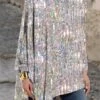 Women's T Shirt Tee Christmas Shirt Silver Sparkly Flowing Tunic Long Sleeve Party Christmas Weekend Fashion Festival / Holiday Off Shoulder Regular Fit Spring &Fall
