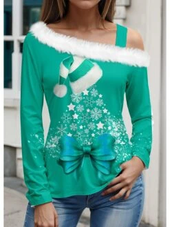 Women's Blouse Christmas Shirt Red Purple Orange Christmas Tree Print Long Sleeve Christmas Casual Festival / Holiday Fur Collar Regular Fit Spring &Fall 8 Women's Blouse Christmas Shirt Red Purple Orange Christmas Tree Print Long Sleeve Christmas Casual Festival / Holiday Fur Collar Regular Fit Spring &Fall -Cheap Women Clothing Store rfpzcw1697108527104