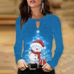 Women's Shirt Blouse Christmas Shirt Yellow Blue Purple Snowman Christmas Tree Print Long Sleeve Christmas Streetwear Casual Print Round Neck Regular Fit 13 Women's Shirt Blouse Christmas Shirt Yellow Blue Purple Snowman Christmas Tree Print Long Sleeve Christmas Streetwear Casual Print Round Neck Regular Fit -Cheap Women Clothing Store rrpqgk1663230415958
