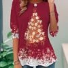 Women's T Shirt Tee Christmas Shirt Red Blue Green Christmas Tree Snowflake Print Long Sleeve Party Christmas Weekend Festival / Holiday Print Christmas Round Neck Regular Fit Painting Spring &Fall 2 Women's T Shirt Tee Christmas Shirt Red Blue Green Christmas Tree Snowflake Print Long Sleeve Party Christmas Weekend Festival / Holiday Print Christmas Round Neck Regular Fit Painting Spring &Fall -Cheap Women Clothing Store rtqnfx1695291076455