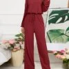 Women's Jumpsuit Pocket Drawstring Solid Color Off Shoulder Christmas Business Office Work Xmas Regular Fit Long Sleeve Black Red Blue S M L Fall -Cheap Women Clothing Store sjitkl1694415717721