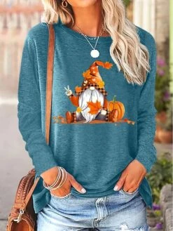 Women's T Shirt Tee Christmas Shirt Black Pink Blue Santa's Helper Print Long Sleeve Christmas Weekend Festival / Holiday Round Neck Regular Fit Painting Spring &Fall 10 Women's T Shirt Tee Christmas Shirt Black Pink Blue Santa's Helper Print Long Sleeve Christmas Weekend Festival / Holiday Round Neck Regular Fit Painting Spring &Fall -Cheap Women Clothing Store smcsda1695727463520