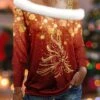 Women's Shirt Blouse Christmas Shirt Red Christmas Tree Print Long Sleeve Party Christmas Casual Festival / Holiday Fur Collar Regular Fit Fall & Winter 1 Women's Shirt Blouse Christmas Shirt Red Christmas Tree Print Long Sleeve Party Christmas Casual Festival / Holiday Fur Collar Regular Fit Fall & Winter -Cheap Women Clothing Store socbnz1697454134567