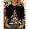 Women's Shirt Dark Green Peacock Blue Brick Red Christmas Tree Print Long Sleeve Christmas Holiday Casual Round Neck Regular Floral S 2 Women's Shirt Dark Green Peacock Blue Brick Red Christmas Tree Print Long Sleeve Christmas Holiday Casual Round Neck Regular Floral S -Cheap Women Clothing Store swnlob1666085822547