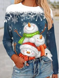 Women's T Shirt Tee Green Blue Yellow Graphic Santa Claus Print Long Sleeve Christmas Weekend Basic Round Neck Regular Floral Painting S 17 Women's T Shirt Tee Green Blue Yellow Graphic Santa Claus Print Long Sleeve Christmas Weekend Basic Round Neck Regular Floral Painting S -Cheap Women Clothing Store tmyknv1636956821984