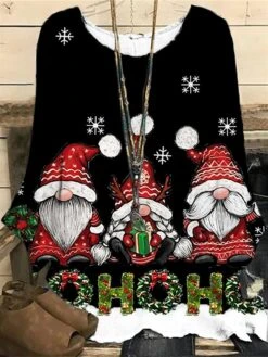 Women‘s Plus Size Christmas Tops Pullover Sweatshirt Hoodie Sweatshirt Tree Deer Print Long Sleeve Crewneck Casual Daily Polyester Fall Winter Green Dark Red / Sunflower -Cheap Women Clothing Store ucdzve1667195343854