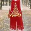 Women's Jumpsuit Pocket Print Santa Claus U Neck Casual Christmas Daily Xmas Straight Regular Fit Spaghetti Strap White Wine Red S M L All Seasons 1 Women's Jumpsuit Pocket Print Santa Claus U Neck Casual Christmas Daily Xmas Straight Regular Fit Spaghetti Strap White Wine Red S M L All Seasons -Cheap Women Clothing Store ueuknm1695281558010