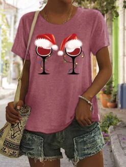 Women's T Shirt Tee Christmas Shirt 100% Cotton White Light Green Army Green Graphic Print Short Sleeve Christmas Daily Holiday Basic Christmas Round Neck Regular Fit Painting 16 Women's T Shirt Tee Christmas Shirt 100% Cotton White Light Green Army Green Graphic Print Short Sleeve Christmas Daily Holiday Basic Christmas Round Neck Regular Fit Painting -Cheap Women Clothing Store uhwasr1666754526736