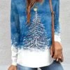 Women's T Shirt Tee Christmas Shirt Pink Blue Green Christmas Tree Print Long Sleeve Christmas Weekend Festival / Holiday Round Neck Regular Fit Painting Spring &Fall 2 Women's T Shirt Tee Christmas Shirt Pink Blue Green Christmas Tree Print Long Sleeve Christmas Weekend Festival / Holiday Round Neck Regular Fit Painting Spring &Fall -Cheap Women Clothing Store ukqrph1697455287944