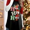Women's Christmas Shirt Black Letter Reindeer Asymmetrical Print Long Sleeve Party Christmas Weekend Festival / Holiday High Neck Regular Fit Painting Spring &Fall 2 Women's Christmas Shirt Black Letter Reindeer Asymmetrical Print Long Sleeve Party Christmas Weekend Festival / Holiday High Neck Regular Fit Painting Spring &Fall -Cheap Women Clothing Store ukzsfa1697536661317