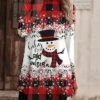 Women's T Shirt Tee Christmas Shirt Red Plaid Snowman Snowflake Asymmetrical Print Long Sleeve Christmas Weekend Festival / Holiday High Neck Regular Fit Painting Spring &Fall 2 Women's T Shirt Tee Christmas Shirt Red Plaid Snowman Snowflake Asymmetrical Print Long Sleeve Christmas Weekend Festival / Holiday High Neck Regular Fit Painting Spring &Fall -Cheap Women Clothing Store unywpn1695898564214