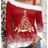 Women's T Shirt Tee Christmas Shirt Black Yellow Red Christmas Tree Snowflake Print Long Sleeve Christmas Weekend Festival / Holiday Diagonal Neck Regular Fit Painting Spring &Fall 1 Women's T Shirt Tee Christmas Shirt Black Yellow Red Christmas Tree Snowflake Print Long Sleeve Christmas Weekend Festival / Holiday Diagonal Neck Regular Fit Painting Spring &Fall -Cheap Women Clothing Store urckqi1695808747969