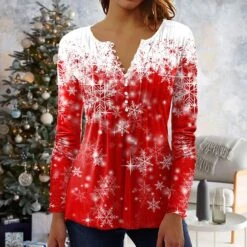 Women's Shirt Blouse Christmas Shirt Maroon Wine Red Black Plaid Snowman Deer Button Print Long Sleeve Christmas Casual Holiday Christmas Round Neck Regular Fit Spring Fall 39 Women's Shirt Blouse Christmas Shirt Maroon Wine Red Black Plaid Snowman Deer Button Print Long Sleeve Christmas Casual Holiday Christmas Round Neck Regular Fit Spring Fall -Cheap Women Clothing Store utheqo1666438162781