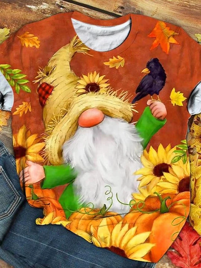 Women's T Shirt Tee Christmas Shirt White Red Blue Santa's Helper Print Short Sleeve Christmas Weekend Festival / Holiday Christmas Round Neck Regular Fit Painting Summer 4 Women's T Shirt Tee Christmas Shirt White Red Blue Santa's Helper Print Short Sleeve Christmas Weekend Festival / Holiday Christmas Round Neck Regular Fit Painting Summer - Image 2