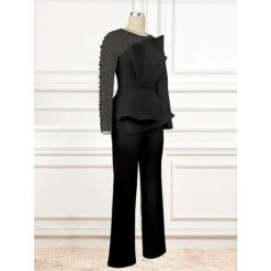 Women's Jumpsuit Solid Color One Shoulder Elegant Wedding Cocktail Party Christmas Regular Fit Long Sleeve Black White S M L Spring 31 Women's Jumpsuit Solid Color One Shoulder Elegant Wedding Cocktail Party Christmas Regular Fit Long Sleeve Black White S M L Spring -Cheap Women Clothing Store vgcqtr1676873579400