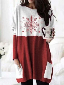 Women's Shirt Christmas Shirt Red Blue Green Cat Santa Claus Snowflake Pocket Print Long Sleeve Christmas Weekend Streetwear Christmas Round Neck Regular Fit Spring Fall 18 Women's Shirt Christmas Shirt Red Blue Green Cat Santa Claus Snowflake Pocket Print Long Sleeve Christmas Weekend Streetwear Christmas Round Neck Regular Fit Spring Fall -Cheap Women Clothing Store vppkjd1665657725830