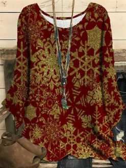 Women‘s Plus Size Christmas Tops Pullover Sweatshirt Hoodie Sweatshirt Tree Deer Print Long Sleeve Crewneck Casual Daily Polyester Fall Winter Green Yellow / Sunflower -Cheap Women Clothing Store vqqcfb1664517932766