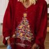 Women's T Shirt Tee Christmas Shirt Red Blue Purple Christmas Tree Print Long Sleeve Party Christmas Weekend Festival / Holiday Print Christmas V Neck Regular Fit Painting Spring &Fall 2 Women's T Shirt Tee Christmas Shirt Red Blue Purple Christmas Tree Print Long Sleeve Party Christmas Weekend Festival / Holiday Print Christmas V Neck Regular Fit Painting Spring &Fall -Cheap Women Clothing Store vvezcl1694684564529