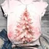 Women's T Shirt Tee Christmas Shirt Pink Christmas Tree Print Short Sleeve Christmas Weekend Festival / Holiday Christmas Round Neck Regular Fit Painting Summer 1 Women's T Shirt Tee Christmas Shirt Pink Christmas Tree Print Short Sleeve Christmas Weekend Festival / Holiday Christmas Round Neck Regular Fit Painting Summer -Cheap Women Clothing Store weaidr1695118725829