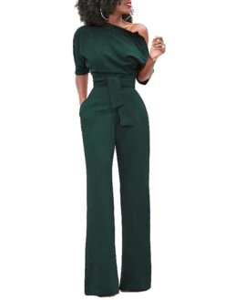 Women's Jumpsuit For Special Occasions Christmas Pocket High Waist Solid Color Cold Shoulder Business Office Work Party Xmas Regular Fit Half Sleeve Black White Yellow S M L Summer 34 Women's Jumpsuit For Special Occasions Christmas Pocket High Waist Solid Color Cold Shoulder Business Office Work Party Xmas Regular Fit Half Sleeve Black White Yellow S M L Summer -Cheap Women Clothing Store woyqas1681106803810