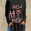 Women's T Shirt Tee Christmas Shirt Black Red Wine Glass Rhinestone Print Long Sleeve Party Christmas Weekend Fashion Christmas Round Neck Regular Fit Painting Spring &Fall -Cheap Women Clothing Store wtflqq1694684537840