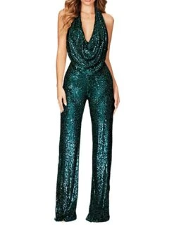 Women's Pants Sets Black White Pink Sparkly Sequins Sleeveless Party Christmas Metallic V Neck Regular Fit Spring & Summer -Cheap Women Clothing Store wyipgi1696758554885