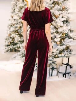 Women's Jumpsuit Lace Up High Waist Solid Color Round Neck Active Christmas Daily Regular Fit Short Sleeve Black Wine Green S M L Fall -Cheap Women Clothing Store xhypcb1697679523986