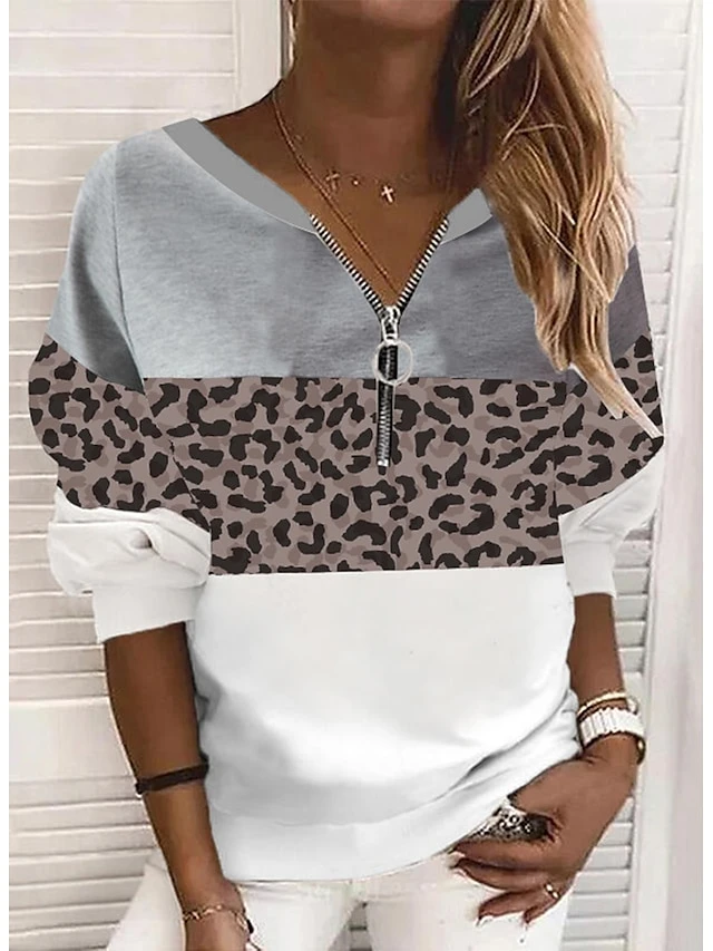 Women's Black Pink Blue Christmas Tree Quarter Zip Print Long Sleeve Christmas Weekend Active Streetwear V Neck Regular Fit Fall & Winter 5 Women's Black Pink Blue Christmas Tree Quarter Zip Print Long Sleeve Christmas Weekend Active Streetwear V Neck Regular Fit Fall & Winter - Image 3