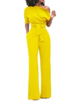 Jumpsuits For Women Dressy Pocket High Waist Solid Color One Shoulder Elegant Xmas Party Christmas Street Regular Fit Half Sleeve Black Blue Yellow S M L Fall Winter Summer 27 Jumpsuits For Women Dressy Pocket High Waist Solid Color One Shoulder Elegant Xmas Party Christmas Street Regular Fit Half Sleeve Black Blue Yellow S M L Fall Winter Summer -Cheap Women Clothing Store xqevsg1666854272213
