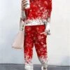 Women's Sweatshirt Tracksuit Pants Sets Red Graphic Drawstring Print Long Sleeve Outdoor Festival Active Christmas Round Neck Regular Fit Spring &Fall -Cheap Women Clothing Store xtbvqf1696737196990