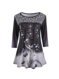 Women's T Shirt Tee Tunic Green Black Blue Graphic Christmas Tree Print Long Sleeve Christmas Weekend Christmas Round Neck Long 3D Printed Painting S 26 Women's T Shirt Tee Tunic Green Black Blue Graphic Christmas Tree Print Long Sleeve Christmas Weekend Christmas Round Neck Long 3D Printed Painting S -Cheap Women Clothing Store yyfjhw1632734698425