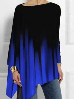 Women's Funny Tee Shirt Red Black Animal Print Long Sleeve Christmas Christmas Round Neck Long Loose Fit S / 3D Print -Cheap Women Clothing Store zelgeq1667462886848