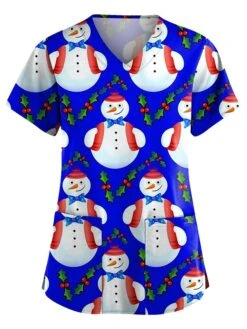 Christmas Scrub Tops Women Christmas Printing Short Sleeve V-Neck Working Uniform With Pocket Pullover Red 3X-Large 16 Christmas Scrub Tops Women Christmas Printing Short Sleeve V-Neck Working Uniform With Pocket Pullover Red 3X-Large -Cheap Women Clothing Store zevaqm1636704928890