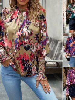Women's Halloween Shirt Tube Top Eyelet Top 2 Pieces Outfits Blue Purple Green Feather Ugly Christmas Everything Is Fine Sequins Zipper Layered Long Sleeve Christmas Metallic Hot Ethnic Strapless