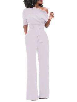Women's Jumpsuit For Special Occasions Christmas Pocket High Waist Solid Color Cold Shoulder Business Office Work Party Xmas Regular Fit Half Sleeve Black White Yellow S M L Summer 41 Women's Jumpsuit For Special Occasions Christmas Pocket High Waist Solid Color Cold Shoulder Business Office Work Party Xmas Regular Fit Half Sleeve Black White Yellow S M L Summer -Cheap Women Clothing Store zppdby1681106801891