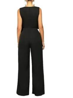 Women‘s Party Jumpsuit Ruffle High Waist Solid Color Wedding Crew Neck Xmas Business Office Work Christmas Elegant Daily Regular Fit Sleeveless Black Blue Green S M L Summer -Cheap Women Clothing Store ztdzkw1686882610655