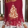 Women's T Shirt Tee Christmas Shirt Red Green Christmas Tree Snowflake Flowing Tunic Print Long Sleeve Party Christmas Weekend Fashion Round Neck Regular Fit Painting Spring &Fall 1 Women's T Shirt Tee Christmas Shirt Red Green Christmas Tree Snowflake Flowing Tunic Print Long Sleeve Party Christmas Weekend Fashion Round Neck Regular Fit Painting Spring &Fall -Cheap Women Clothing Store ztvswo1695726937238