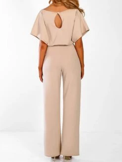 Women's Jumpsuit Lace Up High Waist Solid Color Crew Neck Xmas Business Office Work Christmas Regular Fit Half Sleeve Black Yellow Pink S M L Summer 32 Women's Jumpsuit Lace Up High Waist Solid Color Crew Neck Xmas Business Office Work Christmas Regular Fit Half Sleeve Black Yellow Pink S M L Summer -Cheap Women Clothing Store ztzfxt1692616131766