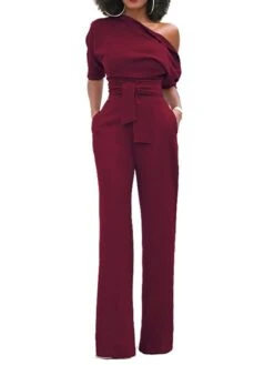 Jumpsuits For Women Dressy Pocket High Waist Solid Color One Shoulder Elegant Xmas Party Christmas Street Regular Fit Half Sleeve Black Blue Yellow S M L Fall Winter Summer 32 Jumpsuits For Women Dressy Pocket High Waist Solid Color One Shoulder Elegant Xmas Party Christmas Street Regular Fit Half Sleeve Black Blue Yellow S M L Fall Winter Summer -Cheap Women Clothing Store zymwhw1666854273733