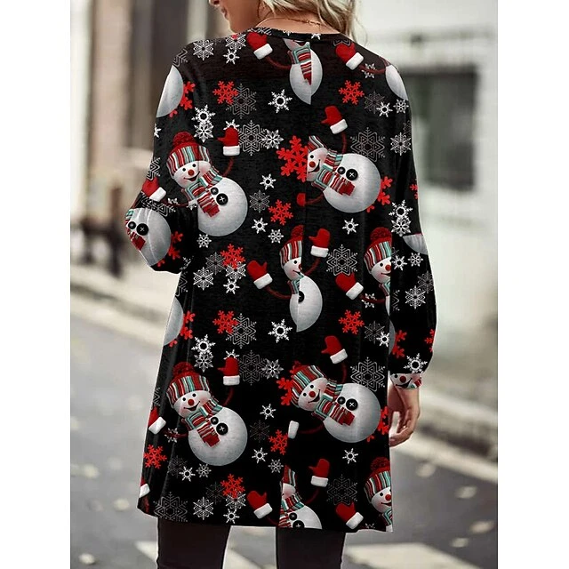Women's Shirt Shrugs Christmas Shirt Christmas Tree Red Snowman Black Snowman Santa Claus Snowman Christmas Tree Print Long Sleeve Christmas Casual Streetwear V Neck 12 Women's Shirt Shrugs Christmas Shirt Christmas Tree Red Snowman Black Snowman Santa Claus Snowman Christmas Tree Print Long Sleeve Christmas Casual Streetwear V Neck - Image 10